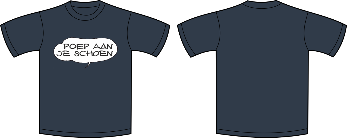 T-Shirt "Poep aan je schoen" zwart